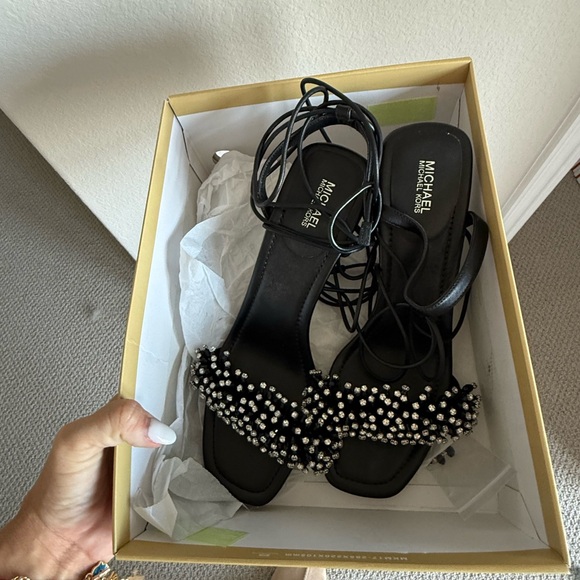 Michael Kors Black and Silver Beaded Heels - Picture 3 of 3